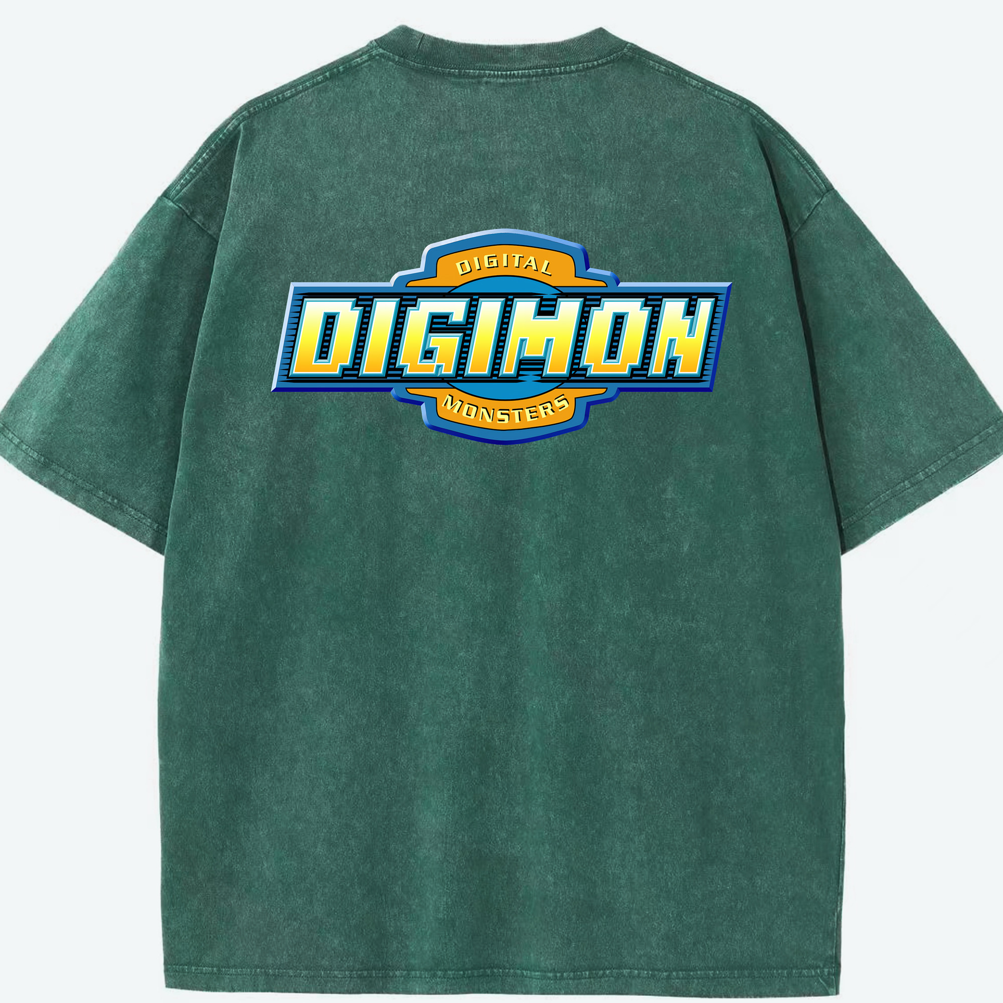 （画像用） Digimon デジタルモンスター/デジモン 綿100% ヴィンテージ風 半袖Tシャツ（背面プリント）